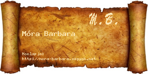 Móra Barbara névjegykártya